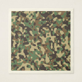 Green Brown Woodland Camouflage. Camouflage Serviette