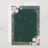 Green Brunch & Bubbly Brautparty in Gold-Sequenzen Einladung (Rückseite)