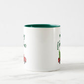Green Brush Script Vintag Truck Weihnachtsbaum Zweifarbige Tasse (Mittel)