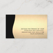 Green Brushed Gold Metallic Black Visitenkarte (Rückseite)