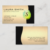 Green Brushed Gold Metallic Black Visitenkarte (Vorne/Hinten)