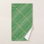 GREEN BRUSHED TEXTURE GOLD DESIGN BATH TOWEL SET (Handtuch)