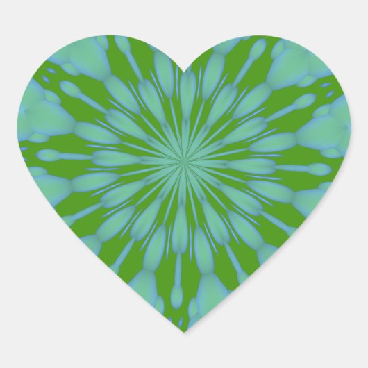 Green Bubble Zen Heart Sticker (Vorderseite)