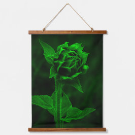 "Green Bud" Wandteppich Mit Holzrahmen