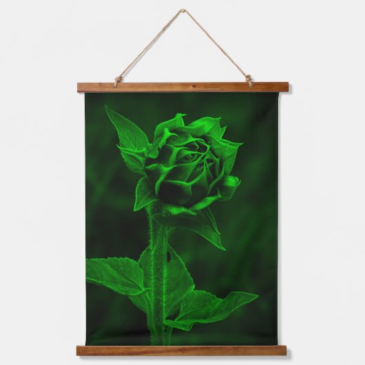 "Green Bud"  Wandteppich Mit Holzrahmen (Vorderseite)