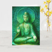 Green Buddha Karte (Gelbe Blume)