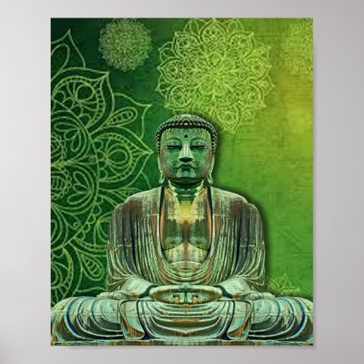 Green Buddha Lotus Blume Poster (Vorne)