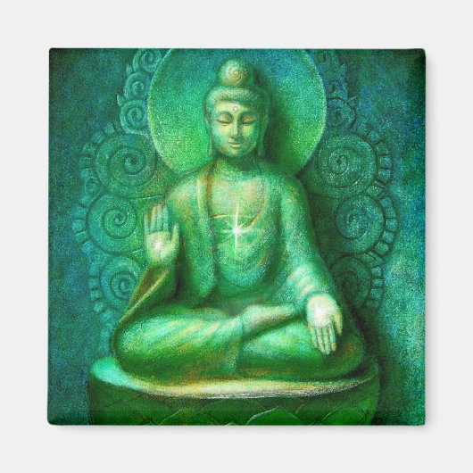 Green Buddha Magnet (Vorne)
