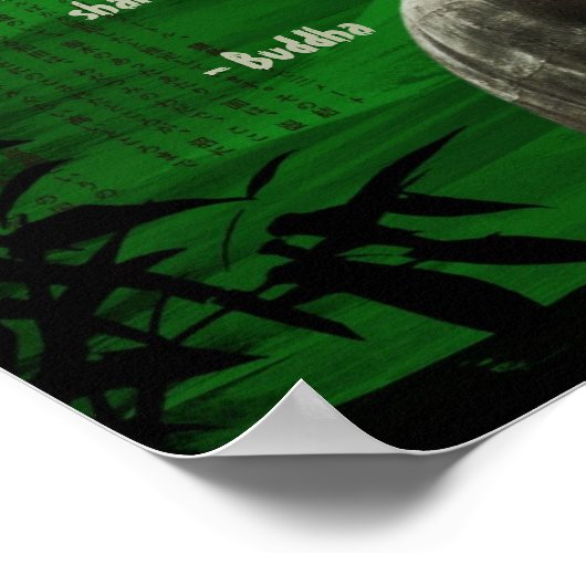 Green Buddha Statue Square Poster benutzerdefinier (Ecke)