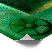 Green Buddha Zen Buddhist Meditation Art Poster (Ecke)