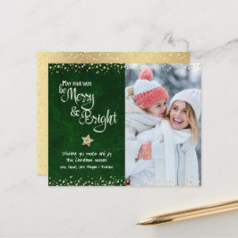 Green Budget Foto Days Merry Bright Script Card