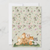Green Budget Hello Baby Shower Forest Animals Einladung (Rückseite)