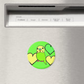 Green Budgie mit Herz Magnet (In Situ (Geschirrspüler))
