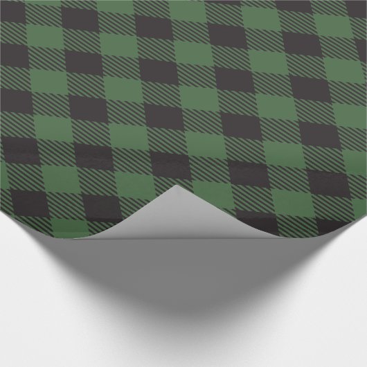 Green Buffalo Kariert Country Chic Stil Geschenkpapier (Ecke)
