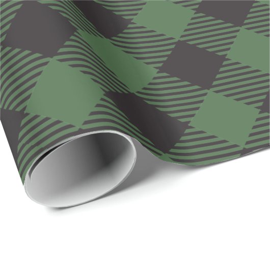 Green Buffalo Kariert Country Chic Stil Geschenkpapier (Rolleneckpunkt)