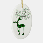 Green Buffalo Kariert Deer Keramik Ornament (Rechts)