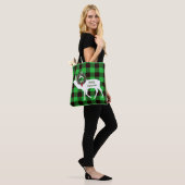 Green Buffalo Kariert Elch Silhouette Kranz Tasche (Am Model)
