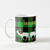 Green Buffalo Kariert Elch Weihnachtskranz Kaffeetasse (Links)