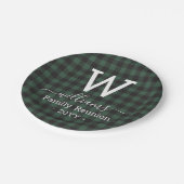 Green Buffalo Kariert Family Wiedersehen Mit Monog Pappteller (Schrägansicht)