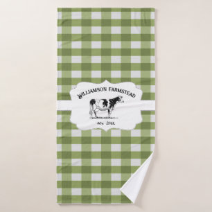 Green Buffalo Kariert Farm Cow Badehandtuch Set
