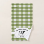 Green Buffalo Kariert Farm Cow Badehandtuch Set (Handtuch)