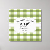 Green Buffalo Kariert Farm Cow Canvas drucken Leinwanddruck (Vorderseite)