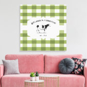 Green Buffalo Kariert Farm Cow Canvas drucken Leinwanddruck (Insitu (Wohnzimmer))