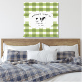 Green Buffalo Kariert Farm Cow Canvas drucken Leinwanddruck (Insitu (Schlafzimmer))