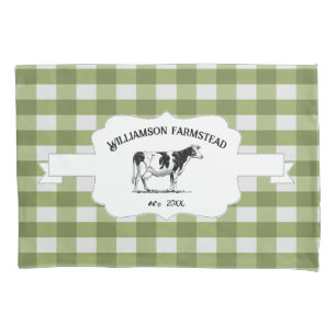 Green Buffalo Kariert Farm Cow Kissen Case Kissenbezug
