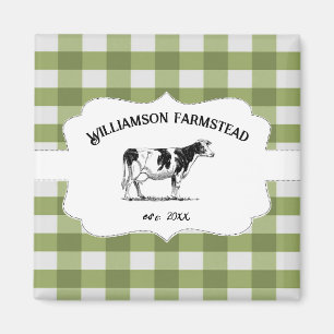 Green Buffalo Kariert Farm Cow Magnet