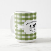 Green Buffalo Kariert Farm Cow Tasse (Vorderseite Links)