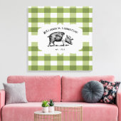 Green Buffalo Kariert Farm Pig Canvas drucken Leinwanddruck (Insitu (Wohnzimmer))