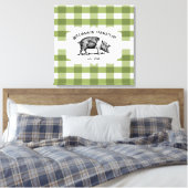 Green Buffalo Kariert Farm Pig Canvas drucken Leinwanddruck (Insitu (Schlafzimmer))