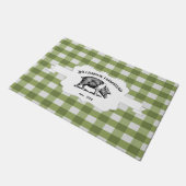 Green Buffalo Kariert Farm Pig Doormat Fußmatte (Schrägansicht)