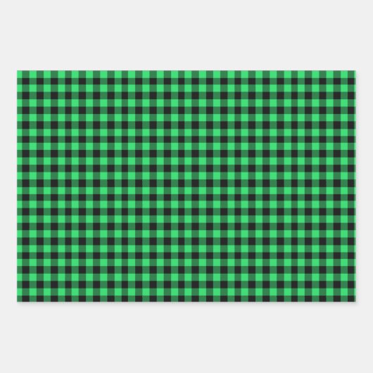 Green Buffalo Kariert Geschenkpapier Set (Vorderseite)