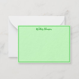 Green Buffalo Kariert - Gingham Karo Name Border Mitteilungskarte