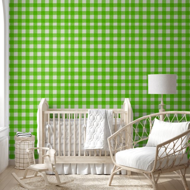 Green Buffalo Kariert Gingham Karo Textured Tapete (Kinder)