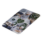 Green Buffalo Kariert Heart Foto Frohe Weihnachten Magnet (Linke Seite)