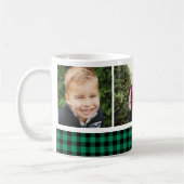 Green Buffalo Kariert Holiday Foto Collage Kaffeetasse (Links)