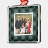 Green Buffalo Kariert Holiday Foto Ornament Aus Metall (Links)