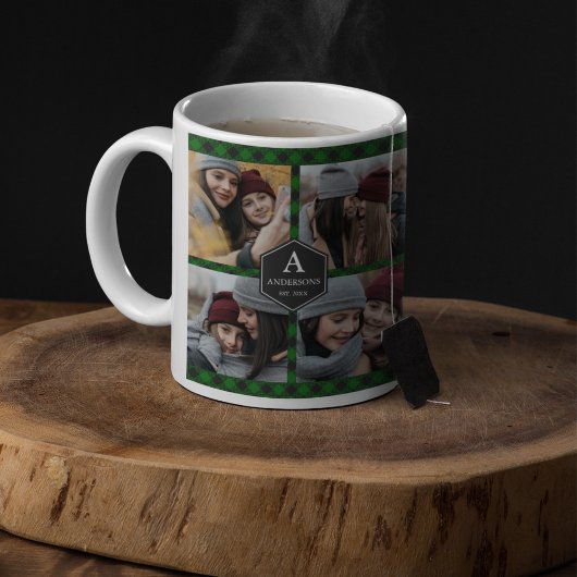 Green Buffalo Kariert Lumberjack Foto Collage Kaffeetasse