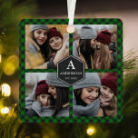Green Buffalo Kariert Lumberjack Foto Collage Ornament Aus Metall<br><div class="desc">Laden Sie Ihre Lieblings-Fotos hoch,  um Ihr eigenes personalisiertes Foto-Geschenk zu machen.</div>