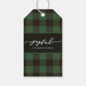 Green Buffalo Kariert mit fröhlichen Weihnachtskri Geschenkanhänger (Rückseite)