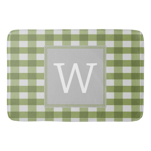Green Buffalo Kariert Monogram Bath Mat Badematte (Vorderseite)