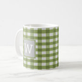Green Buffalo Kariert Monogram Tasse (Vorderseite Links)