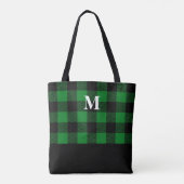 Green Buffalo Kariert Monogram Tote Bag Tasche (Rückseite)