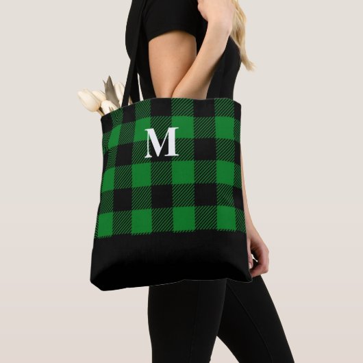 Green Buffalo Kariert Monogram Tote Bag Tasche (Von Nahem)