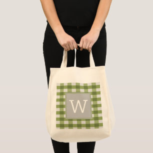 Green Buffalo Kariert Monogram Tote Bag Tragetasche
