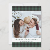 Green Buffalo Kariert Rustic Frohe Weihnachten Fot (Vorderseite)