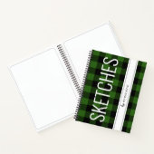 Green Buffalo Kariert Sketch Buch Personalisiert (Innenseite)